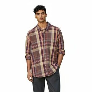 Nautica Men's Long Sleeve Button Down Plaid Shirt XL